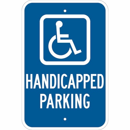 Brady Handicap Parking Sign, 18"H, 12"W, Alum, 103780 103780